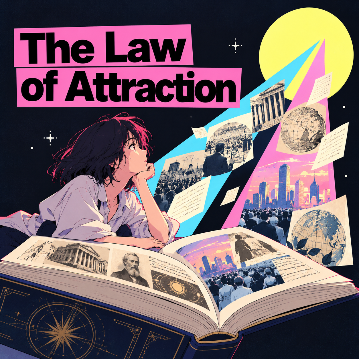 Editorial illustration for The Law of Attraction: History Part 1.